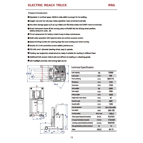ELECTRIC REACH TRUCK RRA SERIES