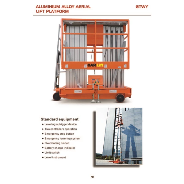 Electric Ladder Aluminum Platform Work Double Mast