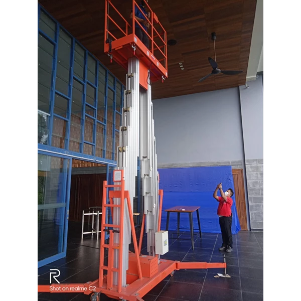 Aluminium Ladder Elektrik Platform Work 12Meter Double Mast